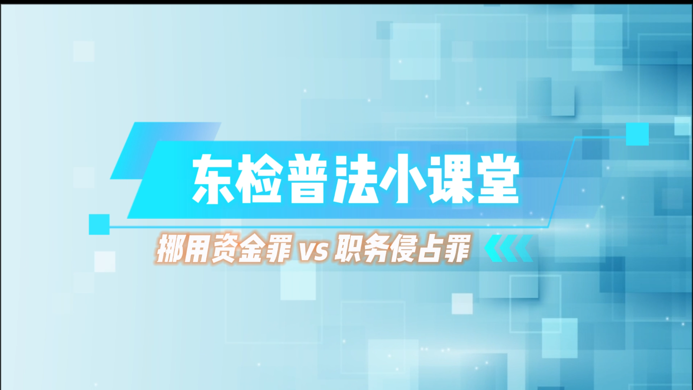 东检普法小课堂丨挪用资金罪 vs 职务侵占罪